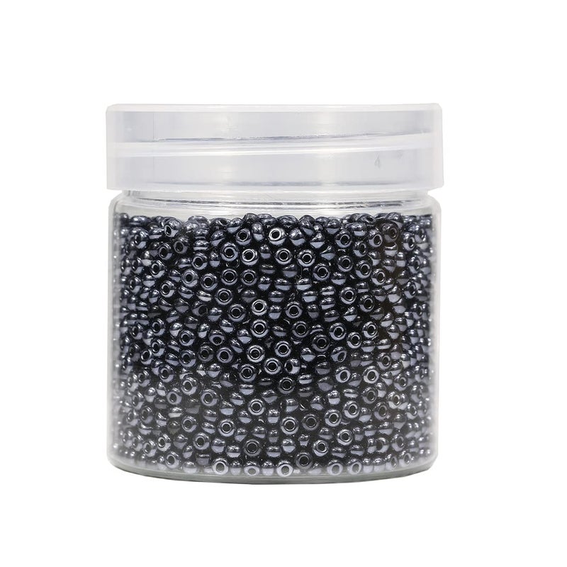 BALABEAD Black Pearl Color 3mm Seed Beads About 4000pcs/110 Grams in Box 8/0 Glass Craft Seed Beads for Jewelry Making, Hole 0.7mm (Black Pearl) - Image 1